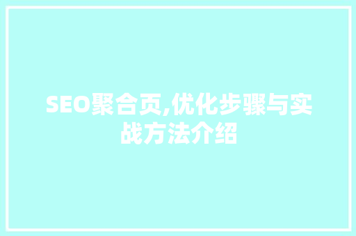 SEO聚合页,优化步骤与实战方法介绍