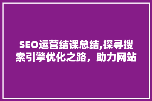 SEO运营结课总结,探寻搜索引擎优化之路，助力网站排名腾飞