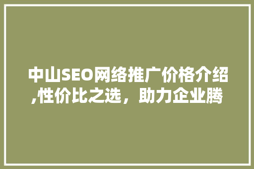 中山SEO网络推广价格介绍,性价比之选，助力企业腾飞