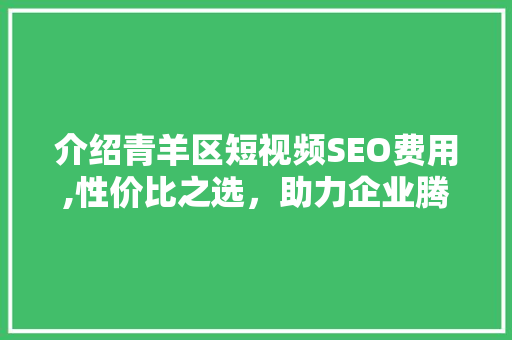 介绍青羊区短视频SEO费用,性价比之选，助力企业腾飞