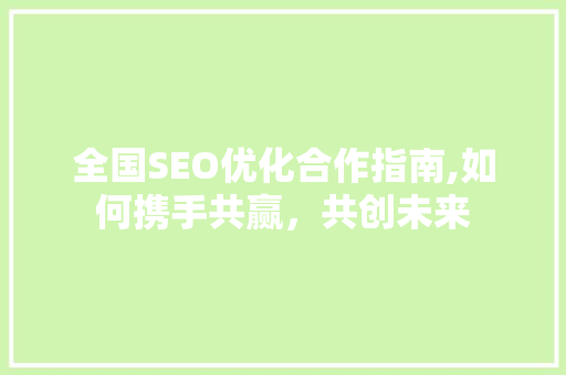 全国SEO优化合作指南,如何携手共赢，共创未来