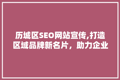 历城区SEO网站宣传,打造区域品牌新名片，助力企业腾飞