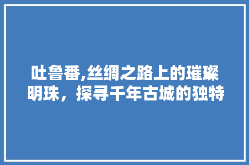 吐鲁番,丝绸之路上的璀璨明珠，探寻千年古城的独特魅力