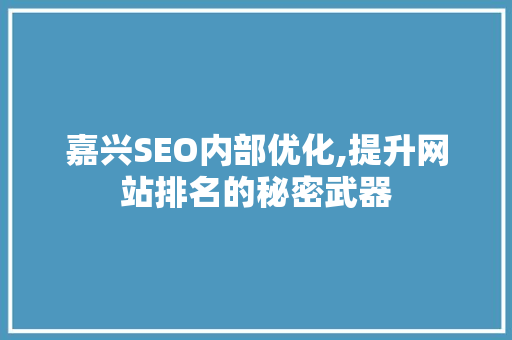 嘉兴SEO内部优化,提升网站排名的秘密武器
