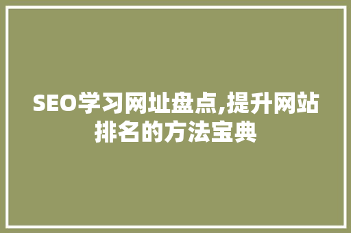 SEO学习网址盘点,提升网站排名的方法宝典 友链在线