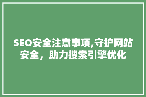 SEO安全注意事项,守护网站安全，助力搜索引擎优化 友链在线