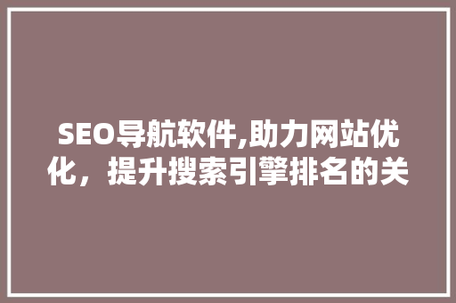 SEO导航软件,助力网站优化，提升搜索引擎排名的关键利器
