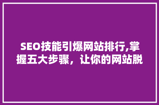 SEO技能引爆网站排行,掌握五大步骤，让你的网站脱颖而出