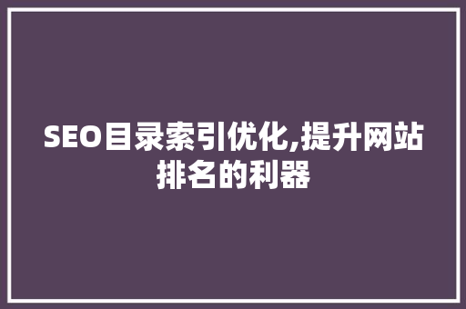 SEO目录索引优化,提升网站排名的利器