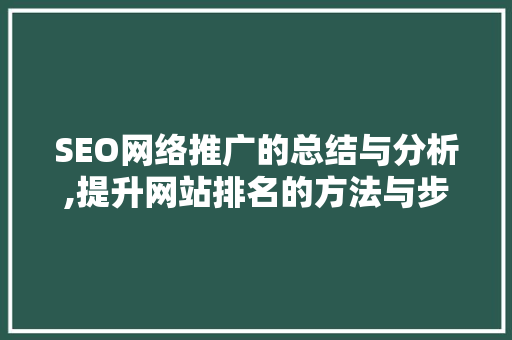 SEO网络推广的总结与分析,提升网站排名的方法与步骤
