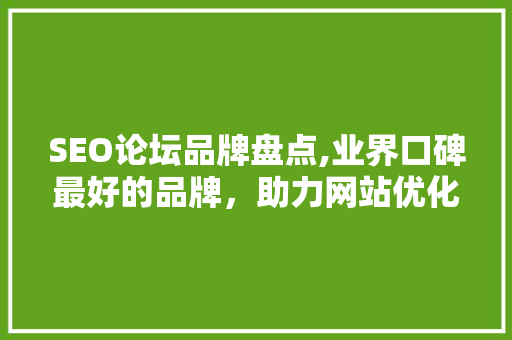 SEO论坛品牌盘点,业界口碑最好的品牌，助力网站优化之路