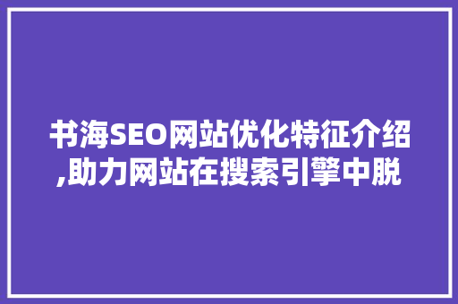 书海SEO网站优化特征介绍,助力网站在搜索引擎中脱颖而出