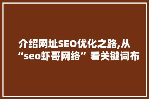 介绍网址SEO优化之路,从“seo虾哥网络”看关键词布局的艺术