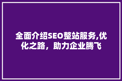 全面介绍SEO整站服务,优化之路，助力企业腾飞