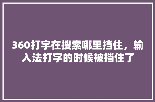 360打字在搜索哪里挡住，输入法打字的时候被挡住了 友链在线