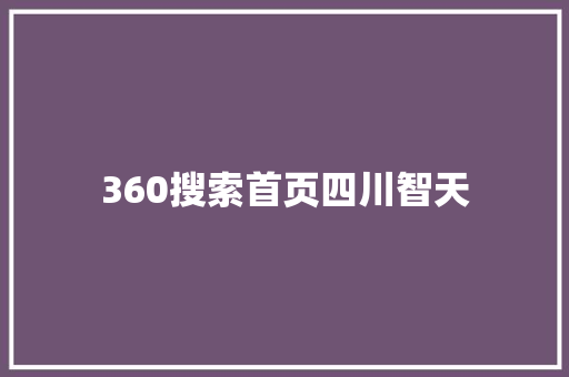 360搜索首页四川智天