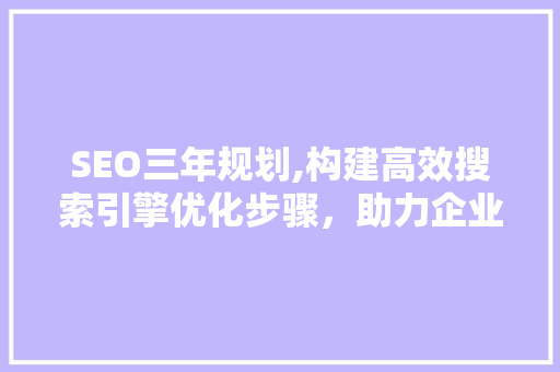 SEO三年规划,构建高效搜索引擎优化步骤，助力企业持续增长