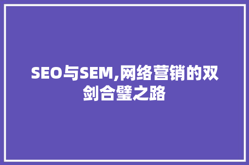 SEO与SEM,网络营销的双剑合璧之路