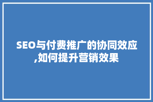 SEO与付费推广的协同效应,如何提升营销效果
