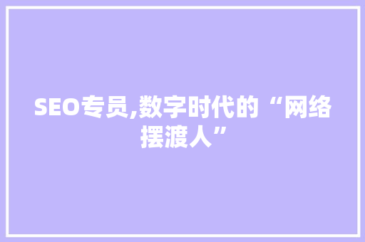 SEO专员,数字时代的“网络摆渡人”