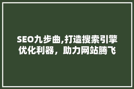 SEO九步曲,打造搜索引擎优化利器，助力网站腾飞