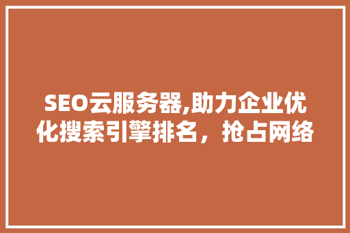 SEO云服务器,助力企业优化搜索引擎排名，抢占网络市场制高点