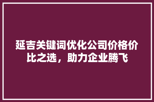 延吉关键词优化公司价格价比之选，助力企业腾飞