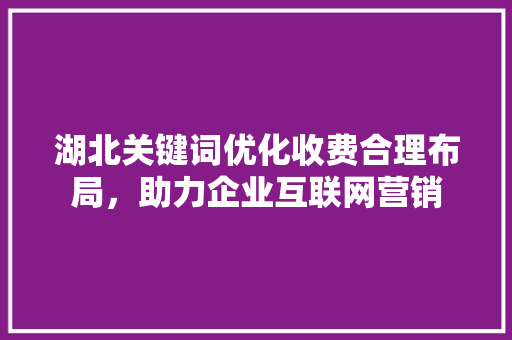 湖北关键词优化收费合理布局，助力企业互联网营销