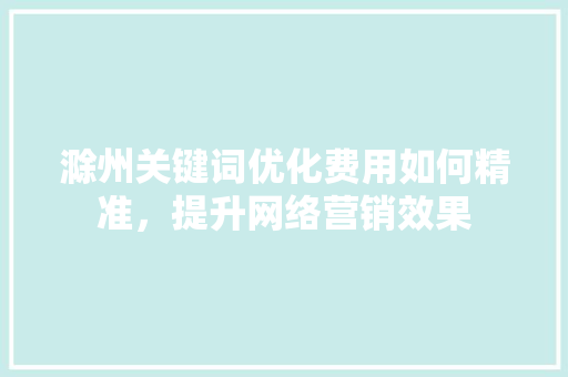 滁州关键词优化费用如何精准，提升网络营销效果