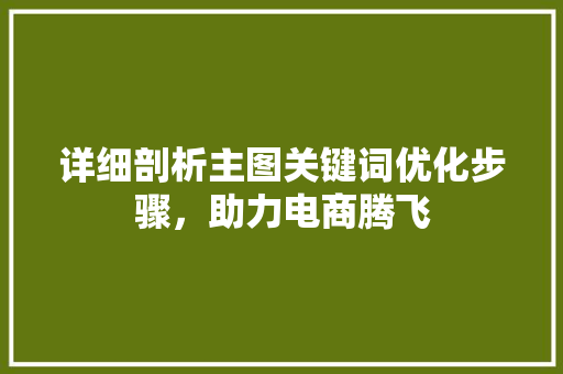 详细剖析主图关键词优化步骤，助力电商腾飞