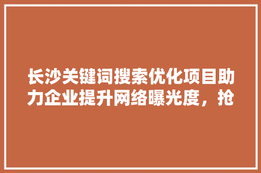 长沙关键词搜索优化项目助力企业提升网络曝光度，抢占市场先机