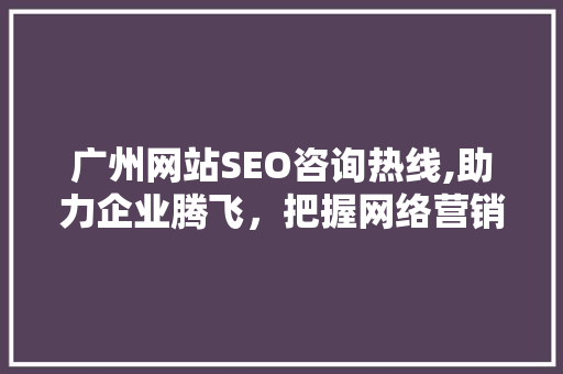 广州网站SEO咨询热线,助力企业腾飞，把握网络营销新机遇