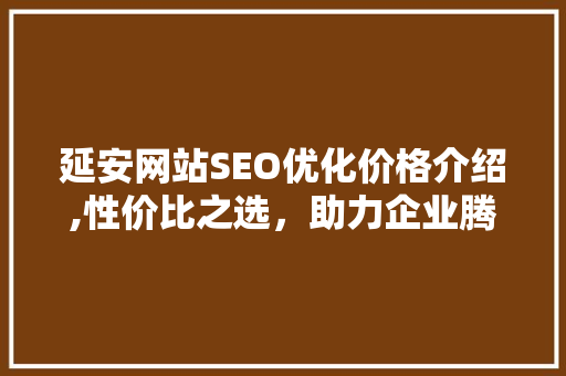 延安网站SEO优化价格介绍,性价比之选，助力企业腾飞