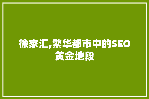 徐家汇,繁华都市中的SEO黄金地段