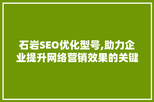 石岩SEO优化型号,助力企业提升网络营销效果的关键步骤