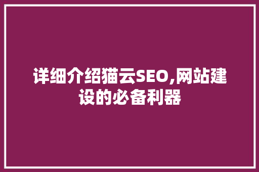 详细介绍猫云SEO,网站建设的必备利器