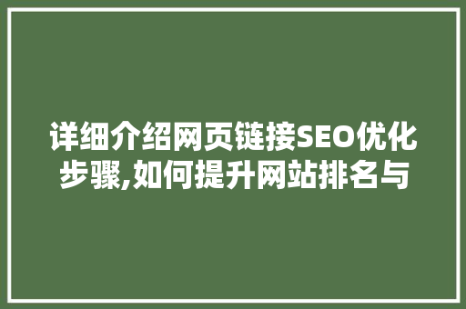 详细介绍网页链接SEO优化步骤,如何提升网站排名与用户体验