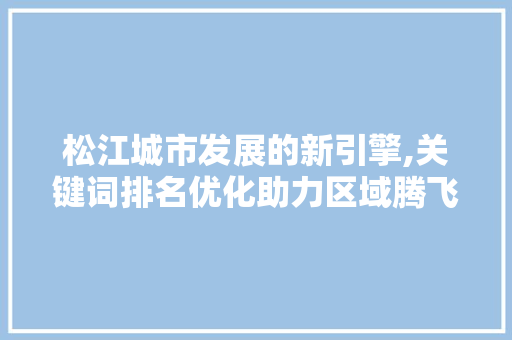 松江城市发展的新引擎,关键词排名优化助力区域腾飞