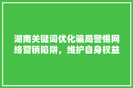 湖南关键词优化骗局警惕网络营销陷阱，维护自身权益
