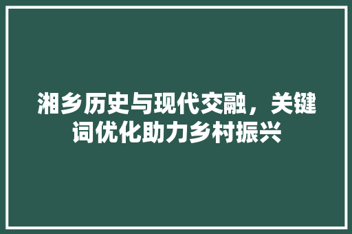 湘乡历史与现代交融，关键词优化助力乡村振兴