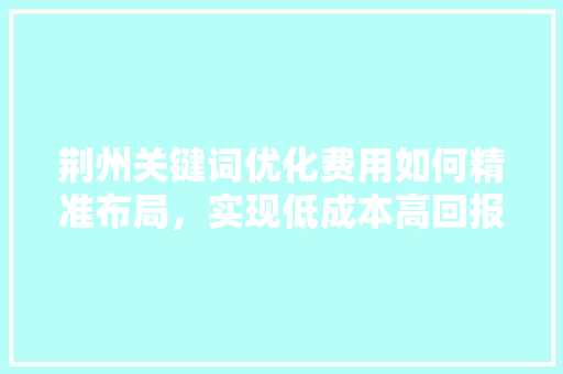 荆州关键词优化费用如何精准布局，实现低成本高回报