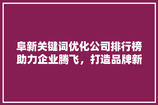 阜新关键词优化公司排行榜助力企业腾飞，打造品牌新高度 友链在线