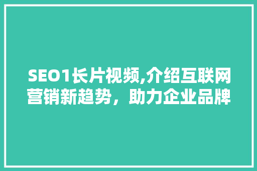 SEO1长片视频,介绍互联网营销新趋势，助力企业品牌升级