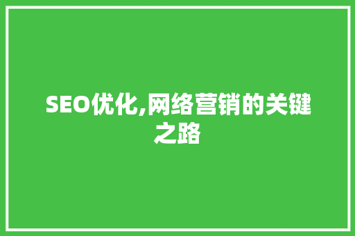 SEO优化,网络营销的关键之路