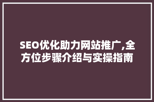 SEO优化助力网站推广,全方位步骤介绍与实操指南