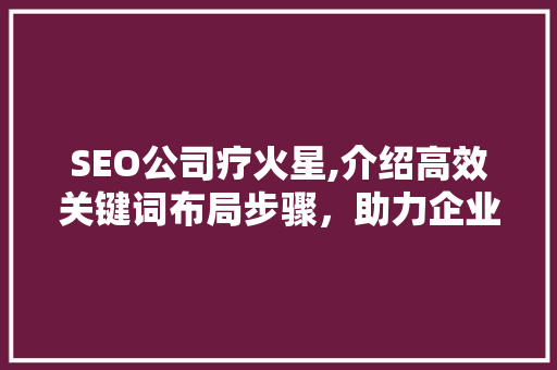 SEO公司疗火星,介绍高效关键词布局步骤，助力企业互联网营销