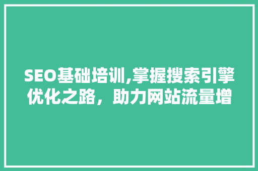 SEO基础培训,掌握搜索引擎优化之路，助力网站流量增长