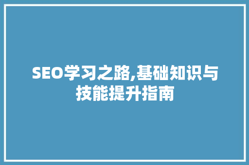 SEO学习之路,基础知识与技能提升指南