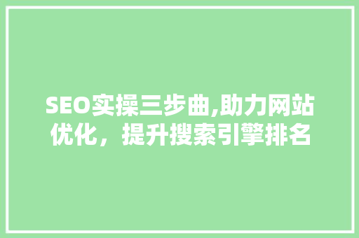 SEO实操三步曲,助力网站优化，提升搜索引擎排名