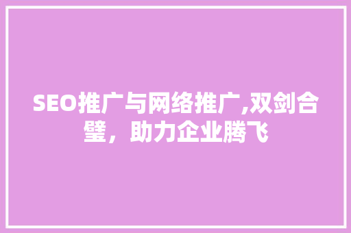 SEO推广与网络推广,双剑合璧，助力企业腾飞